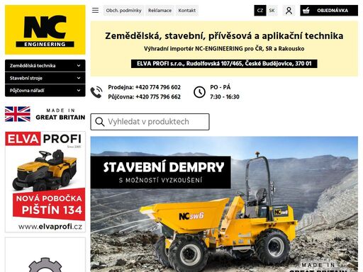 zemědělská technika stavební stroje silniční přívěsy a návěsy - výhradní importér nc-engineering pro čr, sr a rakousko
