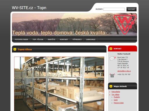 oficiální web firmy walter vysloužil, topná tělesa v olomouci.