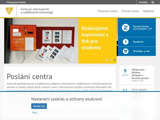 hlavní webové stránky pedagogické fakulty univerzity palackého v olomouci