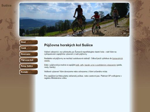 půjčovna horských kol sušice