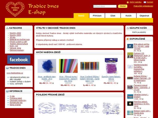 hobby obchod tradice dnes - široký výběr tvořivého materiálu od různých výrobců. vítejte!