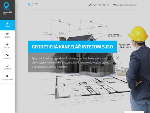 geodetická kancelář intecom geo s.r.o. zpracování v oblasti se zaměřením na geometricképlány, vytyčení vlastnické hranice, rozdělování pozemků, vytyčení staveb a poradenství v oblasti geodézie.