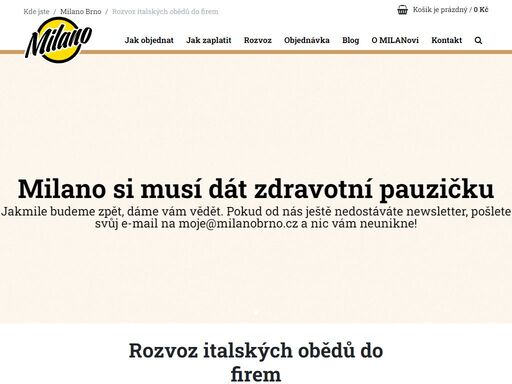 rozvoz italských obědů do firem po brně a okolí od milano brno.