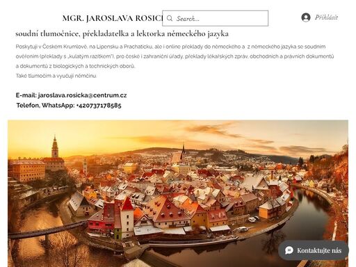 překlad a tlumočení z a do německého jazyka , soudní překlady, výuka německého jazyka i online , výuka českého jazyka, www.preklady-tlumoceni-krumlov.cz, mgr. jaroslava rosická