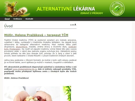 alternativní lékárna s produkty přírodní medicíny