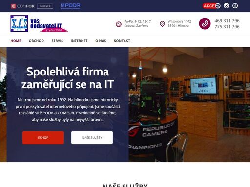 důvěřujete nám již 25 let. například v poskytování internetu jsme byli první na hlinecku. i tak se pravidelně školíme, protože si klademe důraz na kvalitu.