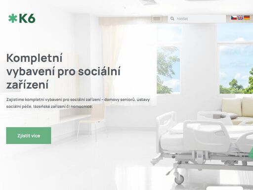 zajistíme kompletní vybavení pro sociální zařízení - domovy seniorů, ústavy sociální péče, lázeňské zařízení či nemocnice.