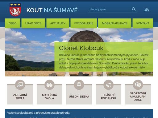 oficiální stránky obce kout na šumavě