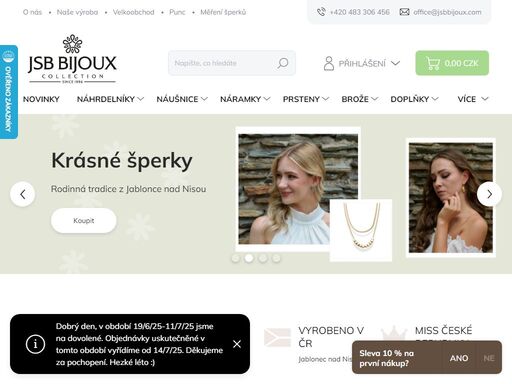 vyberte si z naší nabídky jedinečných šperků od české značky jsb fashion. věříme, že jedinečný šperk potěší každou ženu, proto pro vás s láskou a pečlivostí vyrábíme šperky v české republice již od roku 1996.