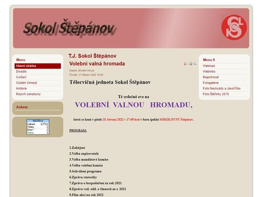 oficiální stránky t.j. sokol štěpánov