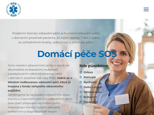 poskytujeme odbornou a kvalifikovanou péči v domácím prostředí pacienta, 24 hodin denně, 7 dní v týdnu v oblastech orlová, petřvald, rychvald, dolní lutyně, dětmarovice, bohumín, doubrava