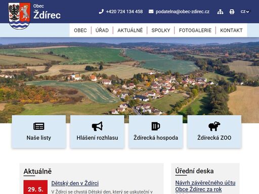 oficiální stránky obce ždírec