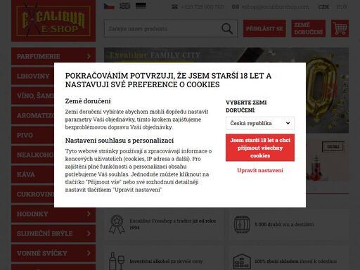e-shop excalibur city se zabývá prodejem kvalitních, značkových alkoholických nápojů a destilátů. naleznete u nás velký výběr likérů, pálenek, rumů, vodek, ginů, whiskey a absinthu.