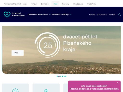 stodská nemocnice zajišťuje lékařskou péči v nejdůležitějších medicínských oborech lidem ze spádových oblastí zejména z jižního plzeňska, ale také  z významné části okresu tachov, v němž chybí nemocnice akutné péče.