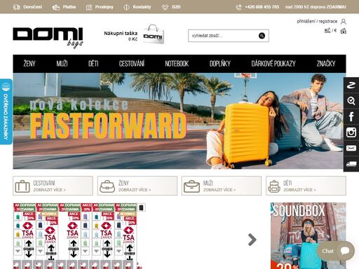 domibags - kožená galanterie, kufry, cestovní zavazadla, kabelky, peněženky, doplňky; domibags.cz