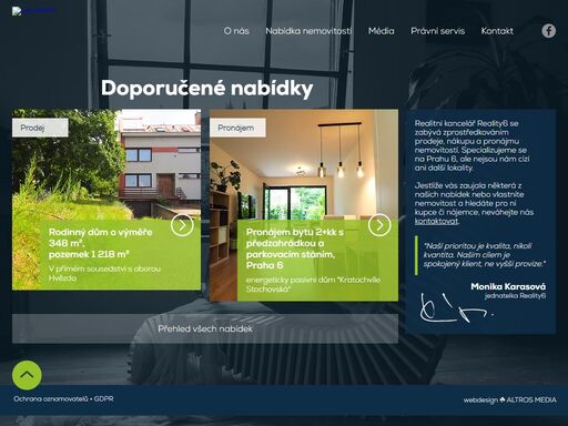 realitní kancelář specializující se na nemovitosti nejen na praze 6