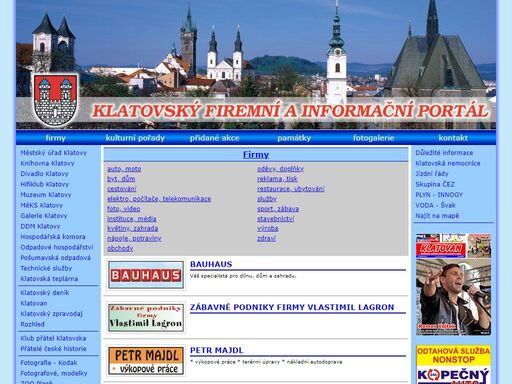 www.infoklatovy.cz - klatovský firemní a informační portál - klatovy - firmy, úřady, instituce, spolky - seznam - centrum - atlas firem a informací