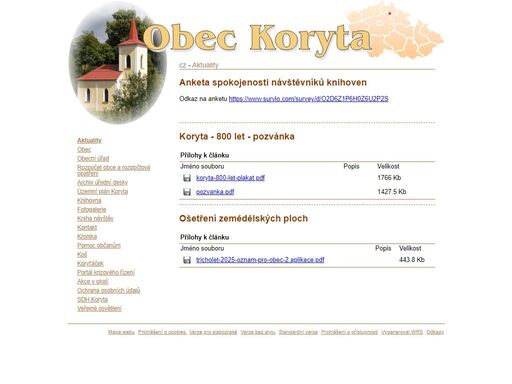 oficiální webové stránky obce koryta