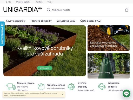 unigardia.cz - kovové a plastové obrubníky pro vaši zahradu. vyrobené z kvalitní cortenové oceli nebo recyklovaného plastu.