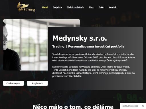 specializujeme se na profesionální obchodování na finančních trzích a tvorbu investičních portfolií na míru. od roku 2013 působíme v oblasti forexu, kde se nám dlouhodobě daří dosahovat stabilních a nadprůměrných výsledků. naše investiční strategie nevykázala od února 2021 jediný ztrátový měsíc. tento úspěch není dílem náhody, ale stojí za ním systematický přístup, důsledné řízení rizik a jasná strategie, která eliminuje prvky hazardu a staví na predikovatelnosti a stabilitě.