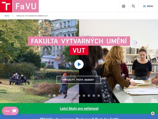 fakulta výtvarných umění vysokého učení technického v brně (favu vut) je nejstarší umělecká fakulta na neumělecké vysokého škole v čr. nabízí bakalářské, magisterské a doktorské studium v 16 ateliérech z oblasti volného umění a designu.
