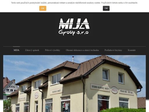 firma mija - jana mistrová se zabývá výrobou péřových výrobků, přesněji lůžkovin, tedy dek a polštářů. druhou částí je prodej matrací, roštů a lůžkovin. dále pak bytový textil se zaměřením na záclony, závěsy a jiné dekorace oken či stínící techniku. v neposlední řadě nabízíme prodej a pokládání podlahových kritin, především koberce a pvc.