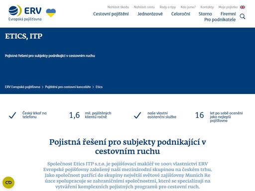 makléřská společnost zajišťující servis spojený s požadavky asociace iata a zprostředkování pojištění pro cestovní kanceláře a agentury v odvětví cestovního ruchu.