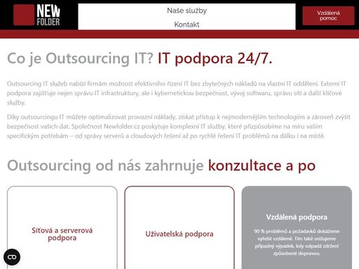 vaše it problémy? naše řešení! profesionální správa sítí a serverů, která šetří čas i náklady. outsourcing it služeb newfolder.