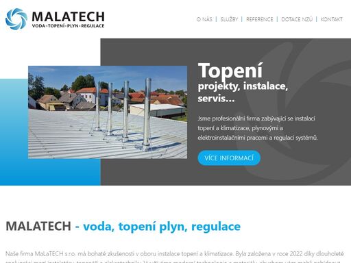 naše firma malatech s.r.o. má bohaté zkušenosti v oboru instalace topení a klimatizace. byla založena v roce 2022 díky dlouholeté spolupráci mezi instalatéry, topenáři a elekrotechniky. 
