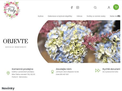 jsme květiny poly zabývající se prodejem květin a vlastní tvorbou dekorací pro zkrášlení vašeho domova.