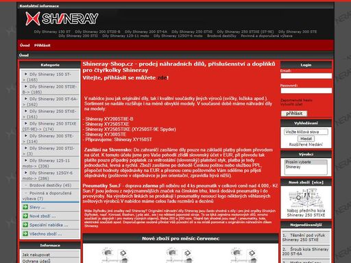 shineray-shop.cz - čtyřkolky, náhradní díly, příslušenství, atv penumatiky :  - díly shineray 250 stxe díly shineray 250 stixe (st-9e) brzdové destičky díly shineray 200 stiie-b díly shineray 300 ste díly shineray 150 st díly shineray 200 st-6a povinná a doporučená výbava díly shineray 125-11 moto díly shineray 125gy-6 moto díly shineray 200 stii shineray, bashan, atv, čtyřkolky, quad