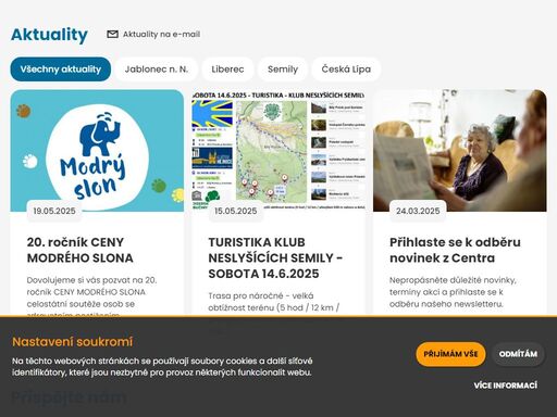hlavním předmětem činnosti společnosti je poskytování registrovaných terénních, ambulantních a pobytových sociálních služeb dle platné právní úpravy osobám v nepříznivé sociální situaci, ve které se ocitli z důvodu zdravotního postižení, chronického onemocnění nebo věku a terénní sociální práce v ohrožených rodinách s dětmi. centrum pro zdravotně postižené libereckého kraje je největším poskytovatelem terénních sociálních služeb osobám se zdravotním postižením, seniorům a ohroženým rodinám s dětmi v libereckém kraji. …aby byl domov domovem