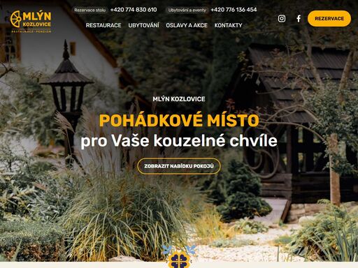 vítejte ve mlýně kozlovice! místě s bohatou historií, kde se prolíná tradice s moderní pohostinností. těšíme se na vás v naší restauraci a penzionu.
