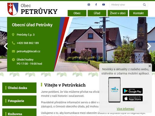 oficiální stránky obce petrůvky