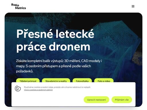 jsme česká firma ruko a nabízíme letecké práce dronem a fotogrammetrie pro stavebnictví, zemědělství, instituce veřejné správy i soukromé účely. po celé eu.