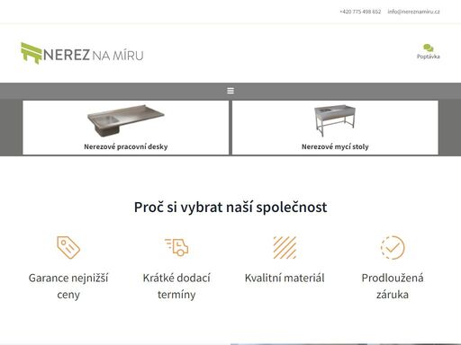 český výrobce nerezového gastro nábytku