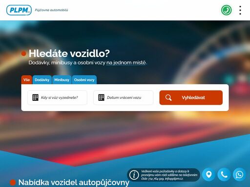 půjčovna dodávek a osobních automobilů s férovým přístupem. cena pronájmu vozu se obvykle odvíjí od počtu ujetých kilometrů.