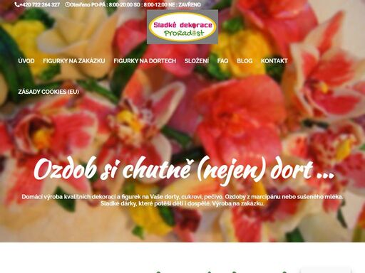 chutné dekorace z marcipánu nebo sušeného mléka