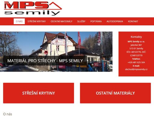 firma miroslav kučera - mps semily dodává materiál pro střechy nejen v okolí semil. střešní krytiny - velkoobchod i maloobchod.
