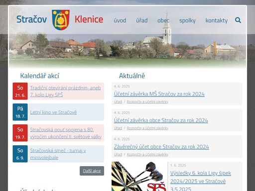 oficiální stránky obcí stračov a klenice