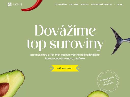 dovážíme a máme na skladě široký výběr nejoblíbenějších pálivých papriček, omáček, bbq, tortill a fazolí. velice kvalitní konzervované maso z tuňáka dovážíme již od samého začátku založení firmy.