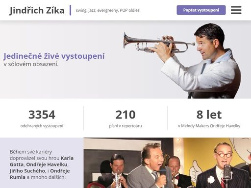 jazzová - swingová hudba pro každou příležitost. zahraji vám jazz, swing, latinu, evergreeny a české písně v restauraci, na svatbě, firemní akci či oslavě.