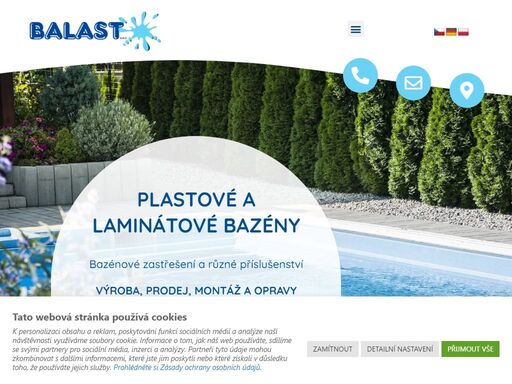 chcete kvalitní bazén či hledáte bazénové příslušenství? balast s.r.o. v liberci prodává plastové a laminátové bazény, příslušenství i zastřešení.