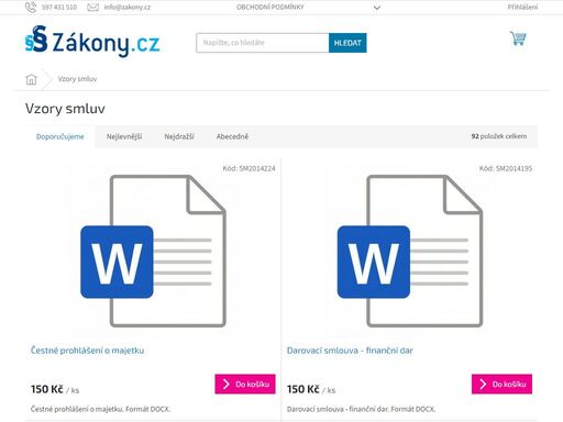 homepage. další / všechny vzory smluv