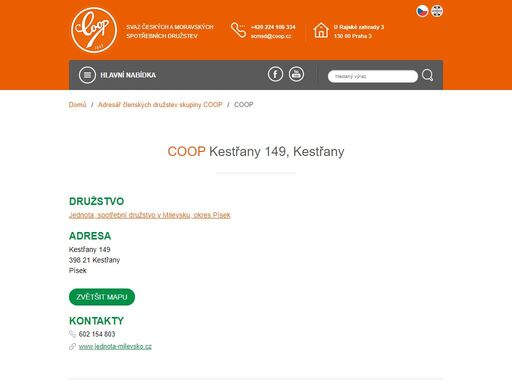 svaz českých a moravských spotřebních družstev - skupina coop. největší síť maloobchodních prodejen v české republice.
