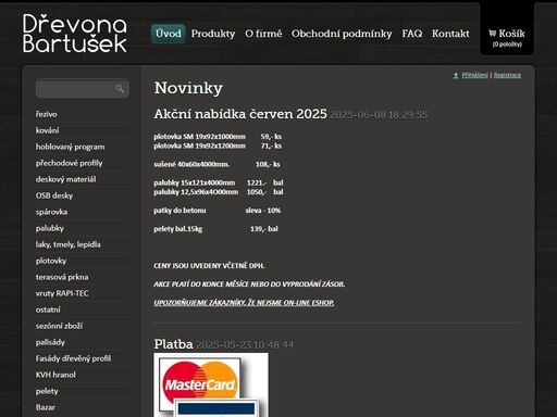 dřevona bartušek - řezivo, desky, palubky, lišty, plovoucí podlahy, zahradní nábytek