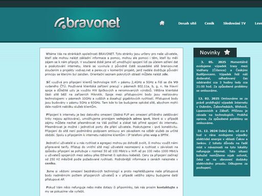 bravonet, komunitní síť na jihu čech, internet, české budějovice, vodňany, branišov, mokré, šindlovy dvory, litvínovice, srubec, třebín, kaliště, dubné, lipí, habří, kvítkovice, slavče, hradce, vrábče, včelná, nové homole