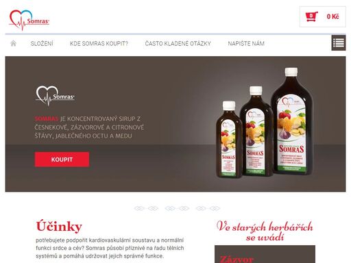 homepage. účinky
potřebujete podpořit kardiovaskulární soustavu a normální funkci srdce a cév? somras působí příznivě na řadu tělních systémů a pomáhá udržovat jejich správné funkce.
všechny přísady obsažené v přípravku somras mají vědecky prokázané pozitivní účinky na zdraví. hlavní účinky jsou tyto:

příznivý…