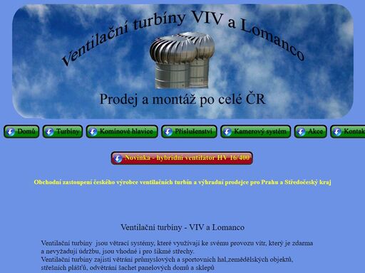 ventilační turbíny viv a lomanco. záruka na montážní práce až 10 let.