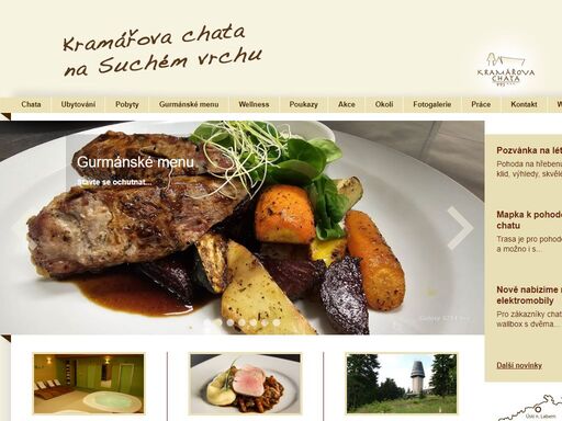 kramářova chata na suchém vrchu nabízí ubytování na hřebenu orlických hor s restaurací a wellness. součástí je i rozhledna suchý vrch a bufet.